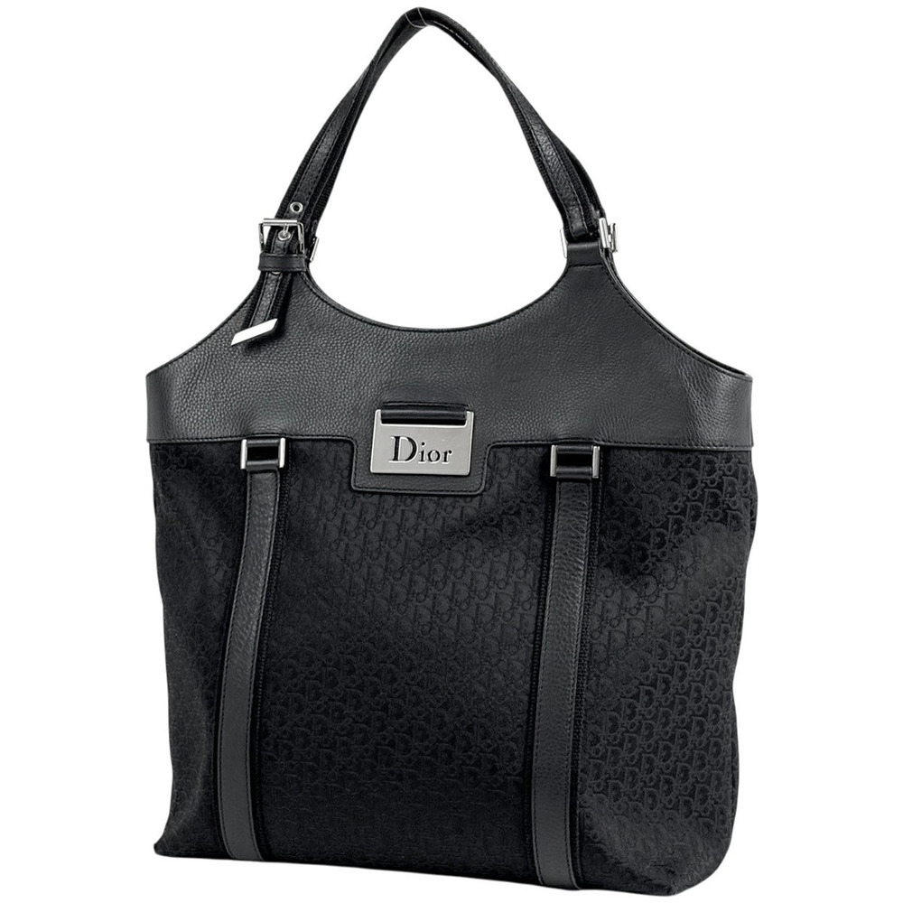 Christian Dior Street Handbag Trotter Canvas Black